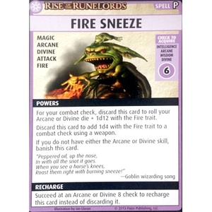 Pathfinder Adventure Card Game: Rise of the Runelords – "Fire Sneeze" Promo Card